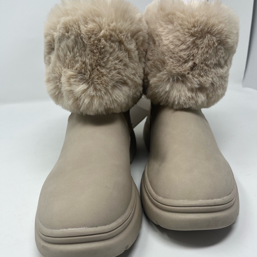 ZARA Furry Sheepskin Handmade Fetish High Heel Winter Snow Boots KIDS  SZ 33 - Picture 5 of 5